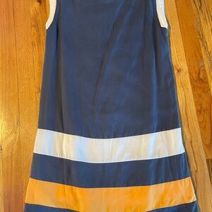 Daniel Cremieux Navy and Yellow Sleeveless Nikole Dress
